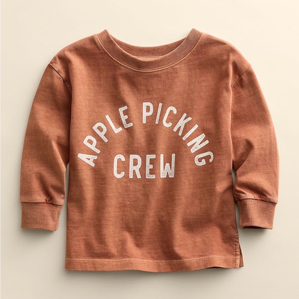 Little Co. by Lauren Conrad - Organic Relaxed Long Sleeve Tee Apple Picking Crew